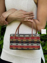 Load image into Gallery viewer, Bali Beaded Handbag | Handmade Multi-Colored Patterned Glass Beading On Ata Straw Purse Leather