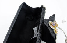 Load image into Gallery viewer, Black Rectangular Clutch (With Optional Reception Strap) Made In The Philippines Evening Bag