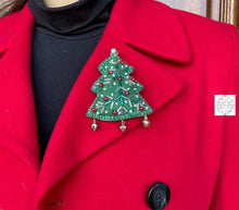 Load image into Gallery viewer, Christmas Wool Felt Brooches | Tree Pins Made In Kyrgyzstan Festive Accessories Handmade Handcrafted