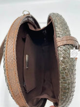 Load image into Gallery viewer, Circle Leather Strap and Tassel Woven Straw Handbag | Round Straw Rattan Handbag