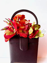 Load image into Gallery viewer, Customized Silk Square Handbags | Made to Order | Pick bag color & floral arrangement | Special Occasion Purse, Top Handle, Overshoulder