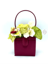 Load image into Gallery viewer, Customized Silk Square Handbags | Made to Order | Pick bag color & floral arrangement | Special Occasion Purse, Top Handle, Overshoulder