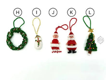 Load image into Gallery viewer, Handmade Beaded Hanging Christmas Ornaments H - Wreath