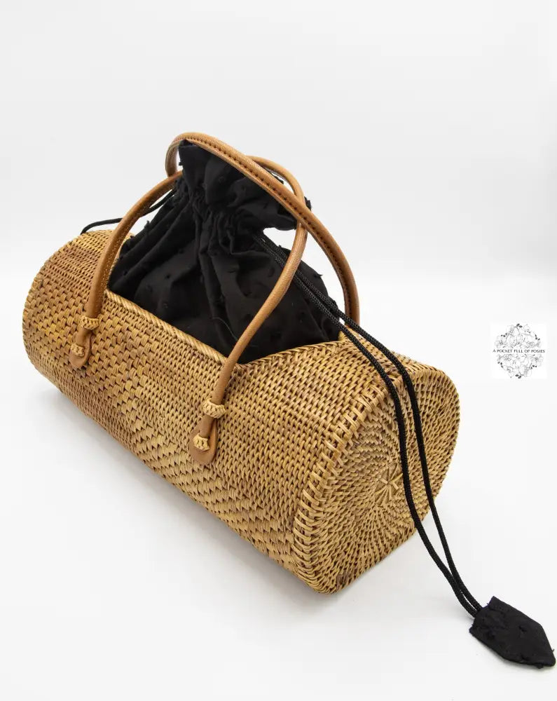 Women Braided Basket Clutches Top-handle Bag Large Straw Portable
