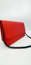 Load image into Gallery viewer, Thai Silk Evening Bag | Red Elegant Purse Special Occasions Medium Size White Or Black Pearl Short