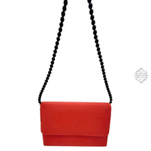 Load image into Gallery viewer, Thai Silk Evening Bag | Red Elegant Purse Special Occasions Medium Size White Or Black Pearl Short
