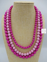 Load image into Gallery viewer, Three-Strand Two-Color Silk Beaded Necklace With Sliding Knot Tie - Cambodian Handbags