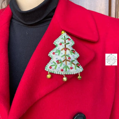 Christmas Wool Felt Brooches | Tree Pins Made In Kyrgyzstan Festive Accessories Handmade Handcrafted