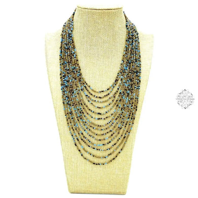 Hand beaded necklace from Ecuador | Multi-strand | Loop & Ball Closure | Eye-catching Design |