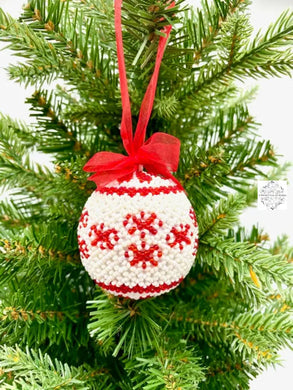 Handmade Beaded Hanging Christmas Ball Ornaments B