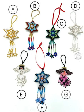 Handmade Beaded Hanging Christmas Ornaments A - Gold Star