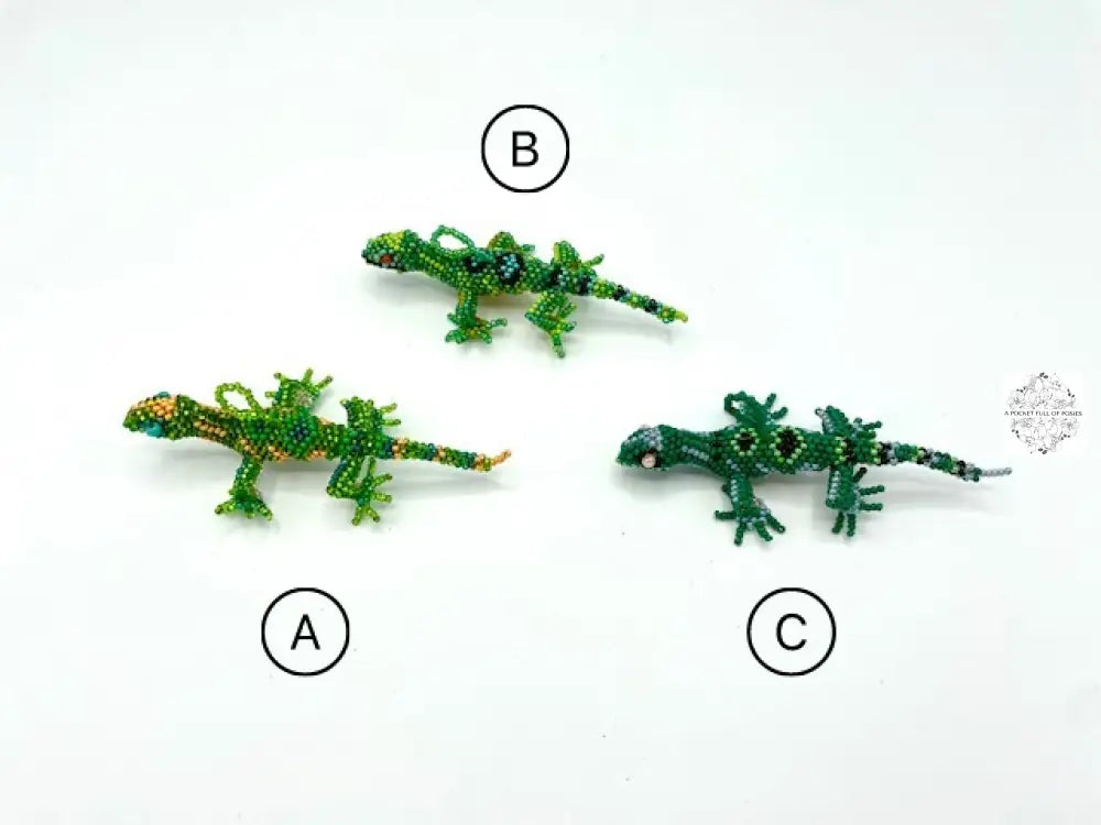 Handmade Beaded Hanging Iguana/Lizard Ornaments A Handbags