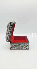 Load image into Gallery viewer, Mother of Pearl Handmade Jewelry Box | Floral Design with Clamshell Lock | Red Velvet Lining
