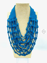 Load image into Gallery viewer, Peruvian Hand Knit | Soft Felt/Wool Necklace Unique Multi-Strand Design Spring Fashion Button
