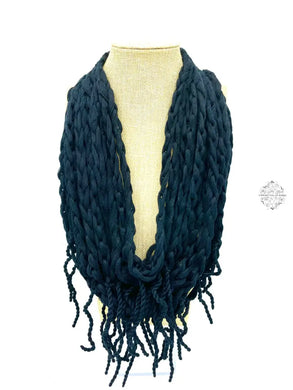 Peruvian Hand Knit | Super Soft Warm Wool Necklace Button Closure Unique Dual Purpose Scarf Tendril