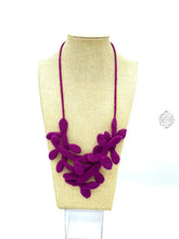 Load image into Gallery viewer, Peruvian Hand Knitted Necklace | Soft Felt Fabric With Unique Leaf Design Necklaces
