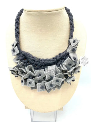 Peruvian Handmade Knitted Necklace | Super Soft Felt Fabric Tassel Made In Peru Spring Style Fashion