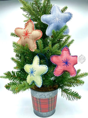 Silk Christmas Ornaments | Decorative Stars Fabric Ornaments Handmade Decorations From Vietnam Cute