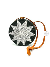 Load image into Gallery viewer, Sold Out-Ata Straw Round Bag With White Star Pattern Ata Straw
