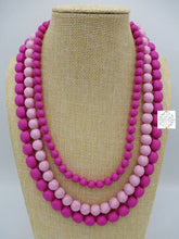 Load image into Gallery viewer, Three-Strand Two-Color Silk Beaded Necklace With Sliding Knot Tie - Cambodian Handbags
