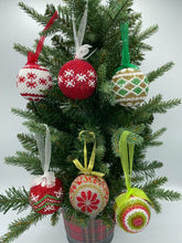 Load and play video in Gallery viewer, Handmade Beaded Hanging Christmas Ball Ornaments
